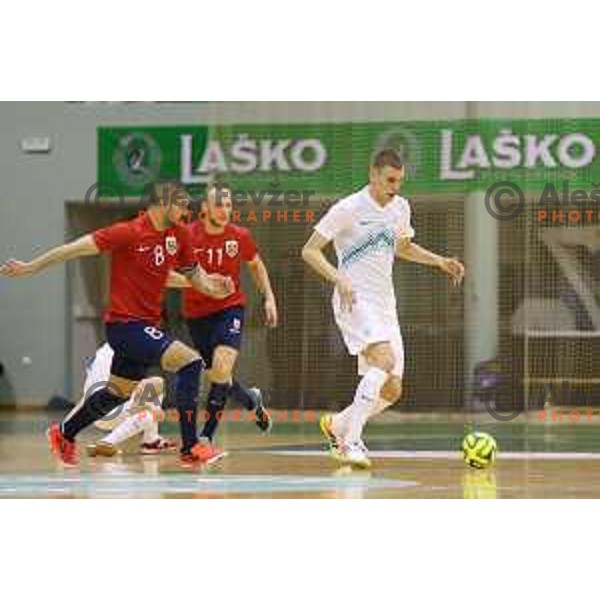 Alen Fetic of Slovenia during futsal match Slovenia-Noreway in European Futsal Championships Qualifiers in group 5 in Tri Lilije, Lasko, Slovenia on March 18, 2015