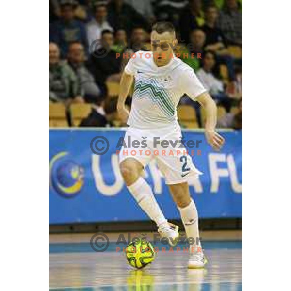 Rok Mordej of Slovenia during futsal match Slovenia-Noreway in European Futsal Championships Qualifiers in group 5 in Tri Lilije, Lasko, Slovenia on March 18, 2015