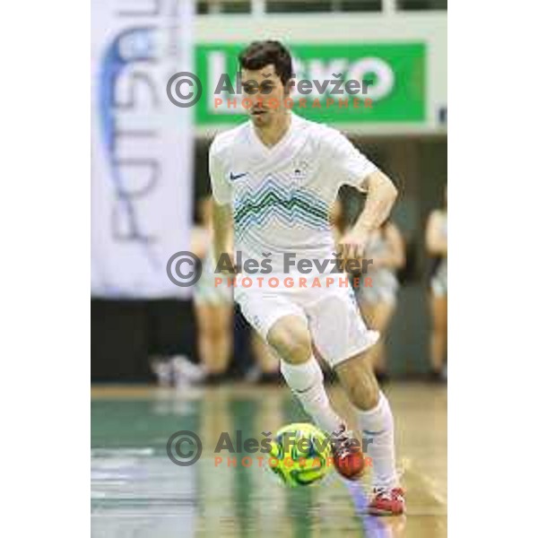 Benjamin Melink of Slovenia during futsal match Slovenia-Noreway in European Futsal Championships Qualifiers in group 5 in Tri Lilije, Lasko, Slovenia on March 18, 2015