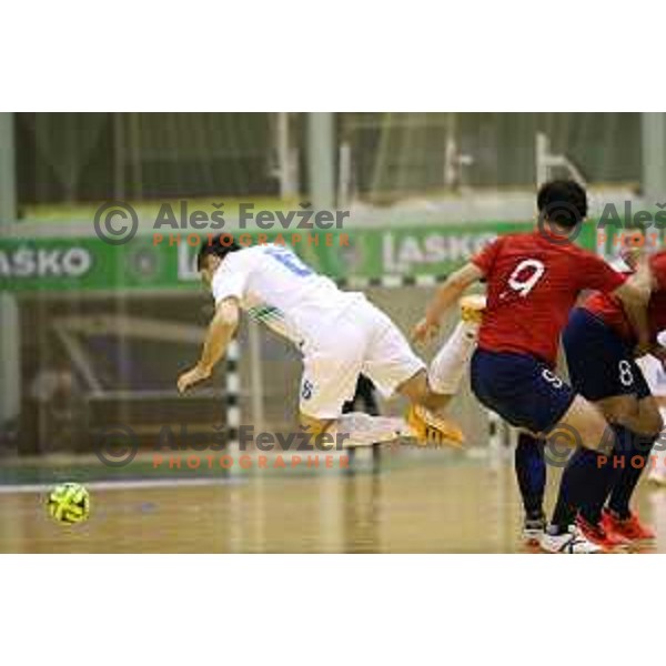 Uros Kroflic of Slovenia during futsal match Slovenia-Noreway in European Futsal Championships Qualifiers in group 5 in Tri Lilije, Lasko, Slovenia on March 18, 2015