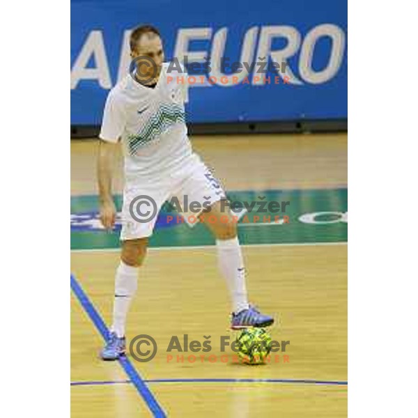 Kristjan Cujec of Slovenia during futsal match Slovenia-Noreway in European Futsal Championships Qualifiers in group 5 in Tri Lilije, Lasko, Slovenia on March 18, 2015