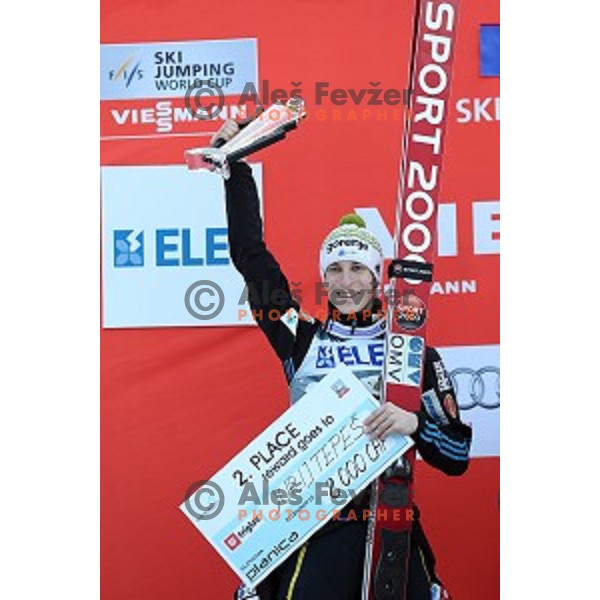 Jurij Tepes of Slovenia, runner-up at Ski flying event during the Final of Ski jumping World Cup Planica, Slovenia on March 20, 2015