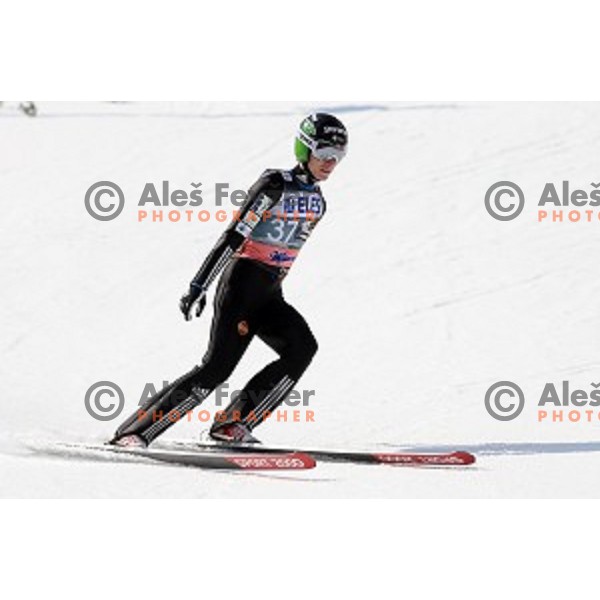 Jurij Tepes of Slovenia, runner-up at Ski flying event during the Final of Ski jumping World Cup Planica, Slovenia on March 16, 2015