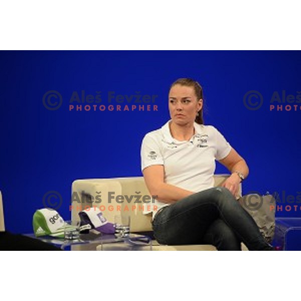 Tina Maze during Sportni izziv, RTV , Ljubljana, Slovenia, on March 24th, 2015