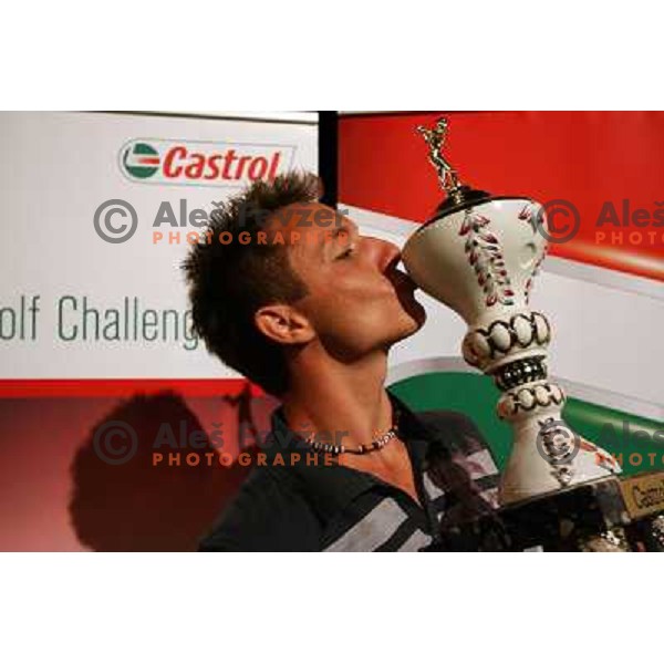 Grega Perne, overall winner at Castrol golf tournament played on Kings Golf course at Bled 2.8.2007. Photo by Ales Fevzer 