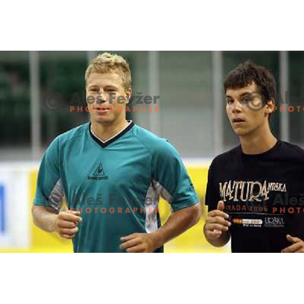 Egon Muric and Ales Sila at ZM Olimpija summer practice in Hala Tivoli, Ljublajna 30.7.2007. Photo by Ales Fevzer 