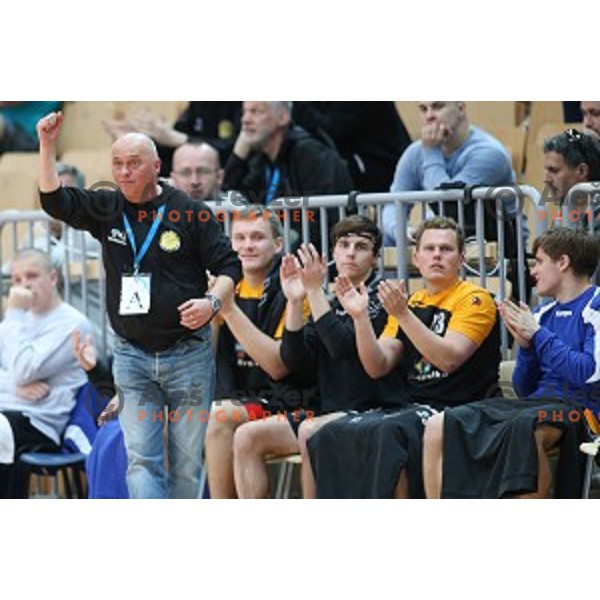 action during third place match at Slovenian Handball Cup 2015 between RD Koper 2013 and RK Dol TKI Hrastnik in Arena Bonifika, Koper, Slovenia on March 29, 2105