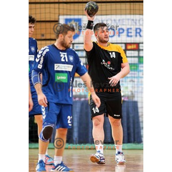 action during third place match at Slovenian Handball Cup 2015 between RD Koper 2013 and RK Dol TKI Hrastnik in Arena Bonifika, Koper, Slovenia on March 29, 2105