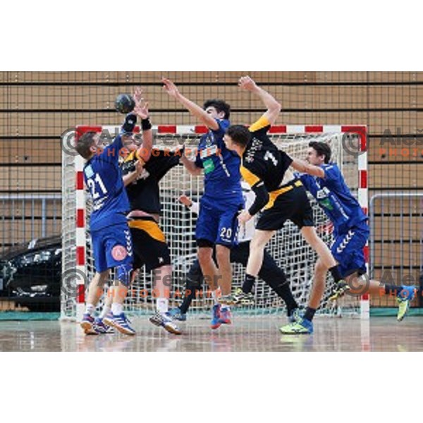 action during third place match at Slovenian Handball Cup 2015 between RD Koper 2013 and RK Dol TKI Hrastnik in Arena Bonifika, Koper, Slovenia on March 29, 2105