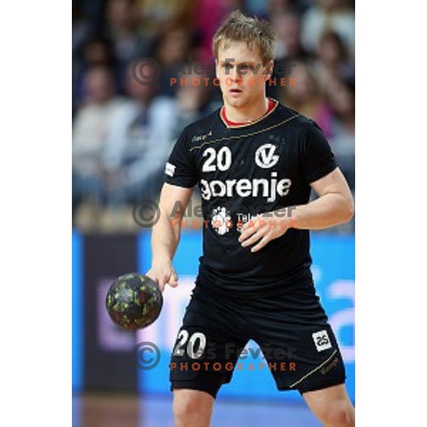 action during final match at Slovenian Handball Cup 2015 between Celje Pivovarna Lasko and Gorenje Velenje in Arena Bonifika, Koper, Slovenia on March 29, 2105