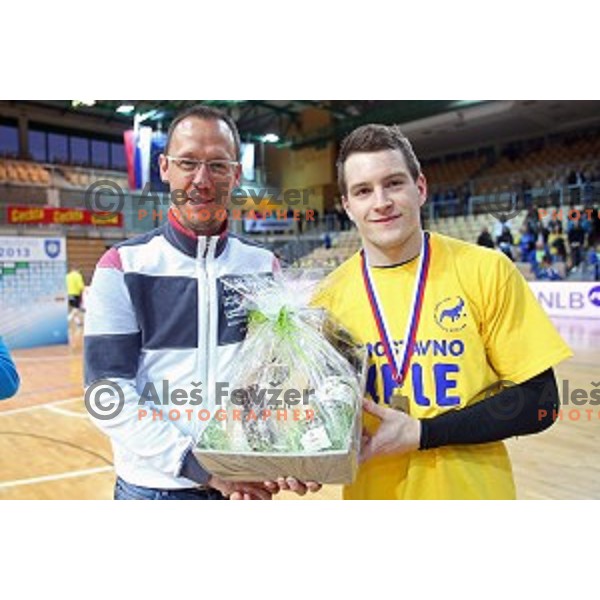 action during final match at Slovenian Handball Cup 2015 between Celje Pivovarna Lasko and Gorenje Velenje in Arena Bonifika, Koper, Slovenia on March 29, 2105