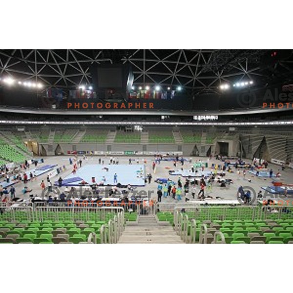 practice session before Artistic Gymnastics World Cup in Stozice Hall, Ljubljana, Slovenia on April 2, 2015