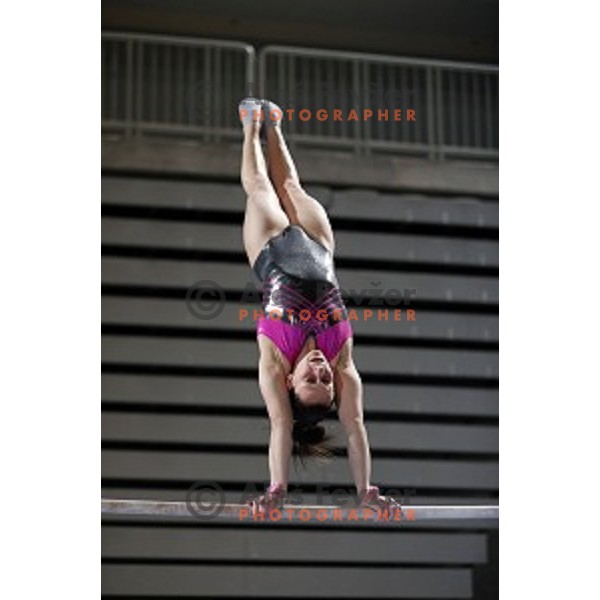 Ivana Kamnikar at practice session before Artistic Gymnastics World Cup in Stozice Hall, Ljubljana, Slovenia on April 2, 2015