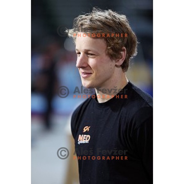 Epke Zonderland during practice session before Artistic Gymnastics World Cup in Stozice Hall, Ljubljana, Slovenia on April 2, 2015