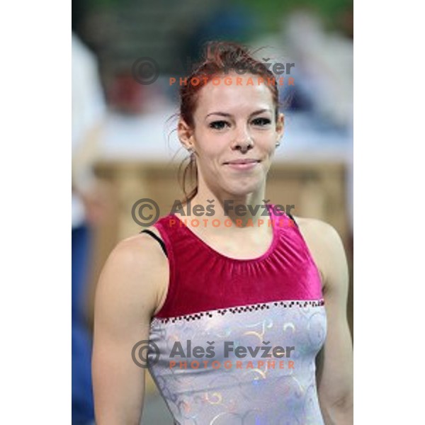 Tjasa Kysselef at practice session before Artistic Gymnastics World Cup in Stozice Hall, Ljubljana, Slovenia on April 2, 2015
