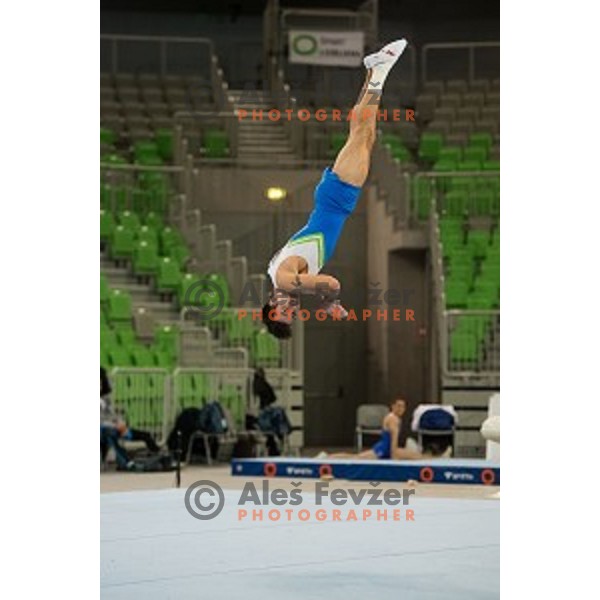 Rok Klavora (SLO) in action during Arstistic Gymnastics World Challange Cup Ljubljana 2015, in Stozice Hall,Ljubljana, Slovenia, on April 4th, 2015