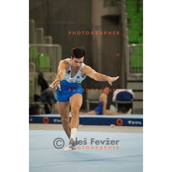 Rok Klavora (SLO) in action during Arstistic Gymnastics World Challange Cup Ljubljana 2015, in Stozice Hall,Ljubljana, Slovenia, on April 4th, 2015
