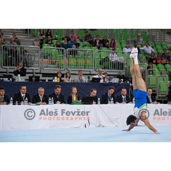 Rok Klavora (SLO) in action during Arstistic Gymnastics World Challange Cup Ljubljana 2015, in Stozice Hall,Ljubljana, Slovenia, on April 4th, 2015
