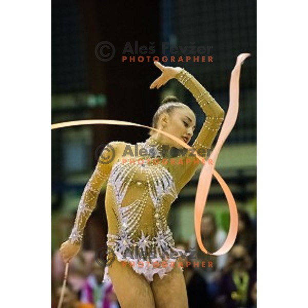 Maria Titova (RUS) in action during 28. MTM - International Tournamnt in Rhytmic Gymnastics, in Arena Krim, Ljubljana, Slovenia, on April 4th, 2015