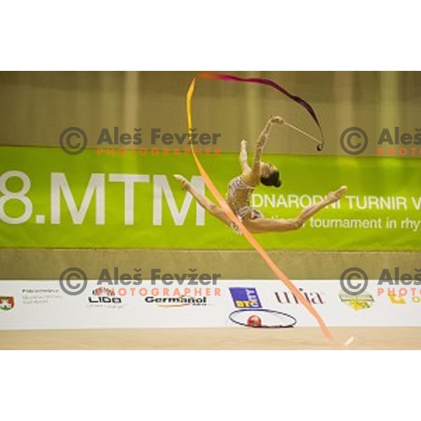 Maria Titova (RUS) in action during 28. MTM - International Tournamnt in Rhytmic Gymnastics, in Arena Krim, Ljubljana, Slovenia, on April 4th, 2015