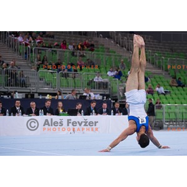 Rok Klavora (SLO) in action during Arstistic Gymnastics World Challange Cup Ljubljana 2015, in Stozice Hall,Ljubljana, Slovenia, on April 4th, 2015