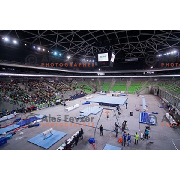 Action during Arstistic Gymnastics World Challange Cup Ljubljana 2015, in Stozice Hall, Ljubljana, Slovenia, on April 4th, 2015