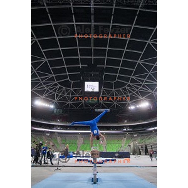 Alberto Busnari of Italy in action during Arstistic Gymnastics World Challange Cup Ljubljana 2015, in Stozice Hall, Ljubljana, Slovenia, on April 4th, 2015