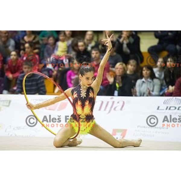 Giulia Cantoni of Italy in action during 28. MTM - International Tournamnt in Rhytmic Gymnastics, in Arena Krim, Ljubljana, Slovenia, on April 4th, 2015