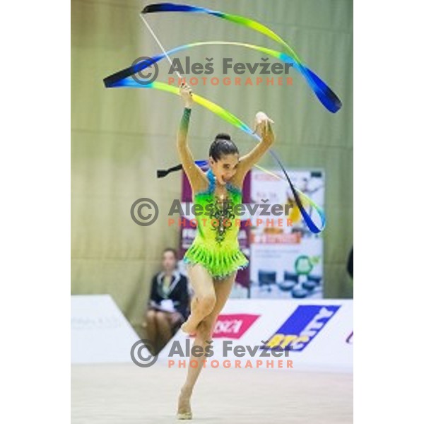 Giulia Cantoni of Italy in action during 28. MTM - International Tournamnt in Rhytmic Gymnastics, in Arena Kriml, Ljubljana, Slovenia, on April 4th, 2015