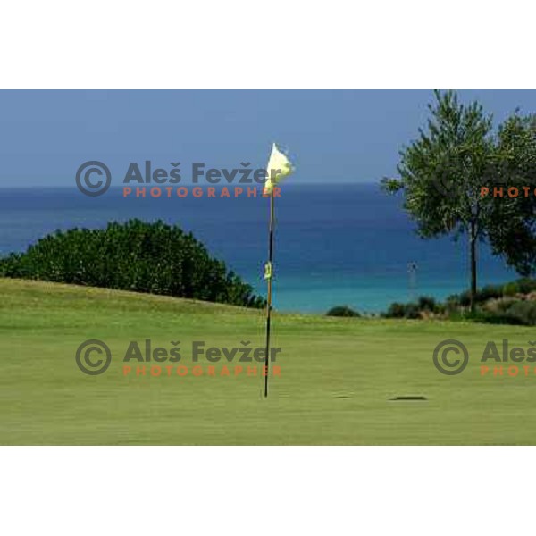 Green of hole 13 (206 meters, par 3) at Le Madonie golf club,Collesano, Sicily, Italia. Photo by Ales Fevzer 