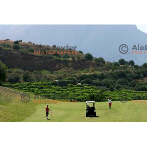 Third shot on hole 16 ( 494 meters, par 5) at Le Madonie golf club,Collesano, Sicily, Italia. Photo by Ales Fevzer 