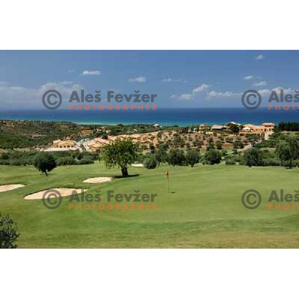 Green of hole 5 as seen from tee box of hole 6 at Le Madonie golf club,Collesano, Sicily, Italia. Photo by Ales Fevzer 