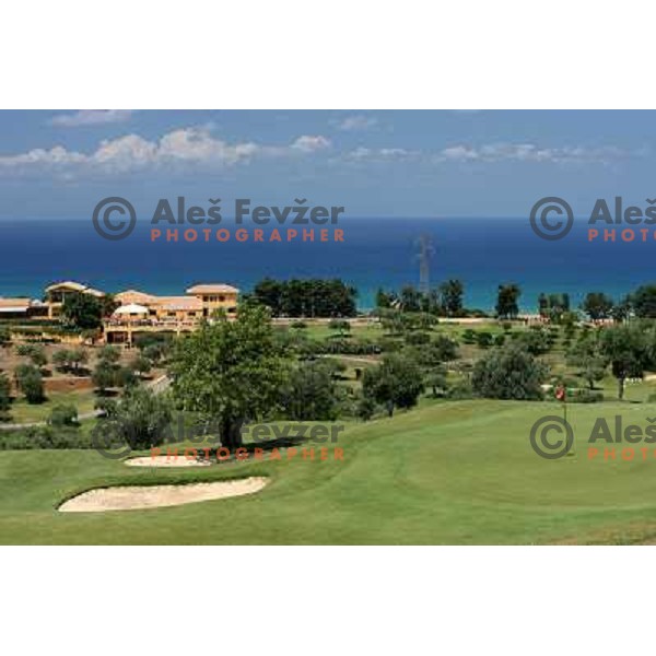 Green of hole 5 (540 meters, par 5) at Le Madonie golf club,Collesano, Sicily, Italia. Photo by Ales Fevzer 