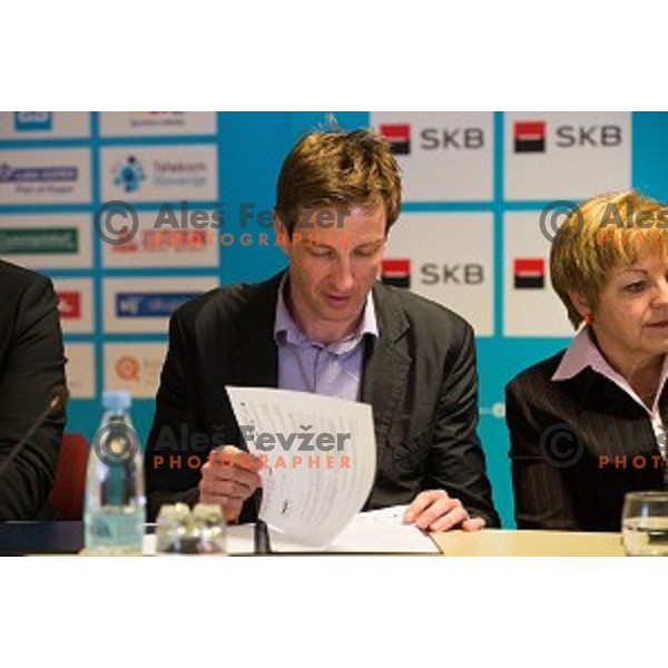 during Press conference of Olympic Comittee of Slovenia, in SKB, Ljubljana, Slovenia, on April 10th, 2015