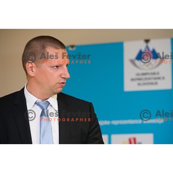during Press conference of Olympic Comittee of Slovenia, in SKB, Ljubljana, Slovenia, on April 10th, 2015