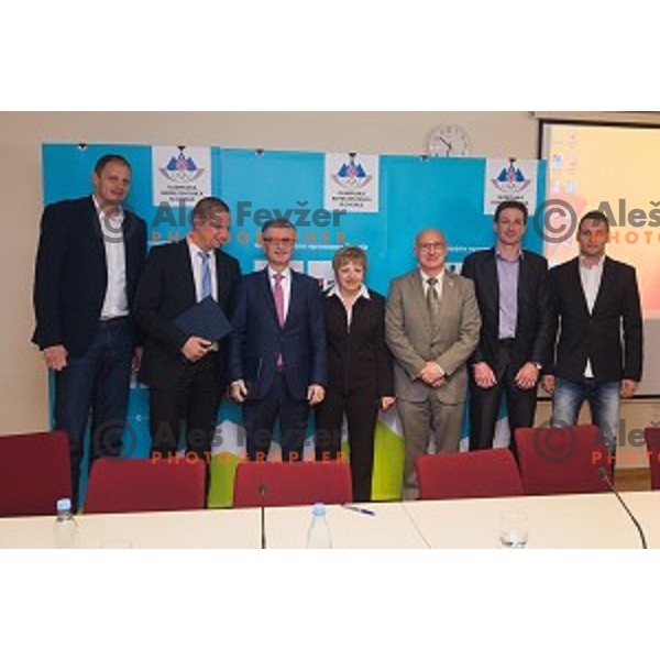 during Press conference of Olympic Comittee of Slovenia, in SKB, Ljubljana, Slovenia, on April 10th, 2015