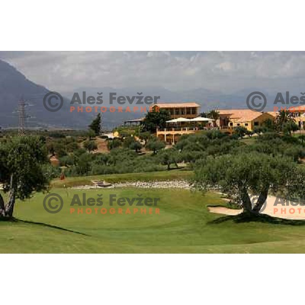 Green of 2nd hole 9 (171 meters, par3) at Le Madonie golf club,Collesano, Sicily, Italia. Photo by Ales Fevzer 