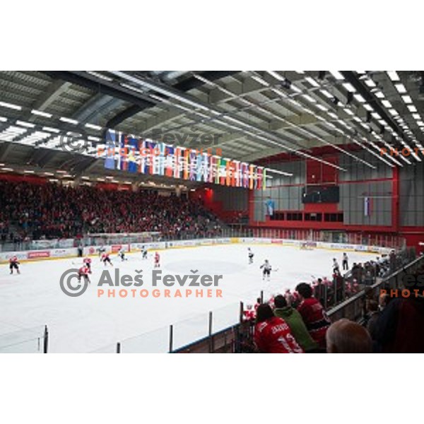 Podmezakla hall during ice hockey final match of Slovenian National League in Season 2014/15 between HDD SIJ Acroni Jesenice and HDD Telemach Olimpija, played in Podmezakla Hall, Jesenice, Slovenia, on April 15th, 2015.