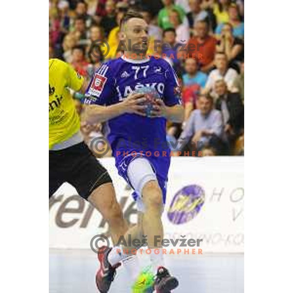 action during 1.NLB leasing league handball match between Gorenje Velenje and Celje Pivovarna Lasko in Red Hall, Velenje, Slovenija on April 15, 2015