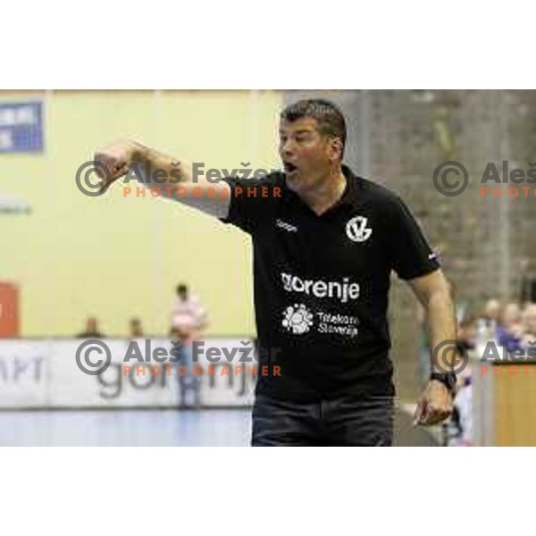 action during 1.NLB leasing league handball match between Gorenje Velenje and Celje Pivovarna Lasko in Red Hall, Velenje, Slovenija on April 15, 2015