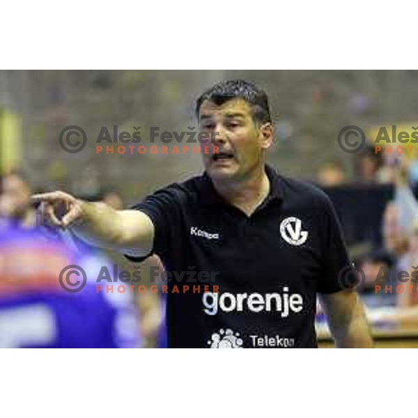 action during 1.NLB leasing league handball match between Gorenje Velenje and Celje Pivovarna Lasko in Red Hall, Velenje, Slovenija on April 15, 2015