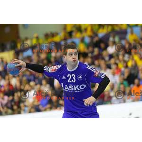 action during 1.NLB leasing league handball match between Gorenje Velenje and Celje Pivovarna Lasko in Red Hall, Velenje, Slovenija on April 15, 2015