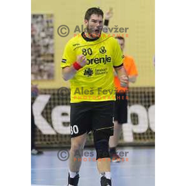 action during 1.NLB leasing league handball match between Gorenje Velenje and Celje Pivovarna Lasko in Red Hall, Velenje, Slovenija on April 15, 2015