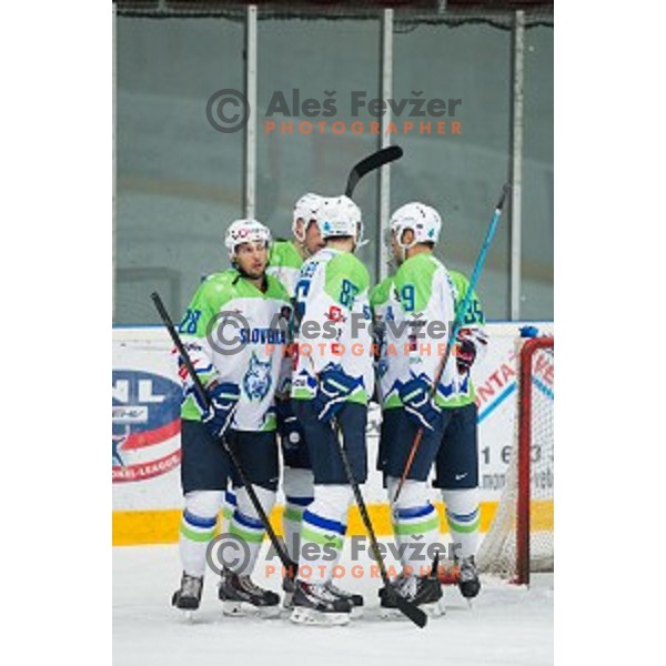 Ales Kranjc of Slovenia in action during friendly ice hockey match between Slovenia and Japan, played in Podmezakla Hall, Jesenice, Slovenia, on April 15th, 2015.