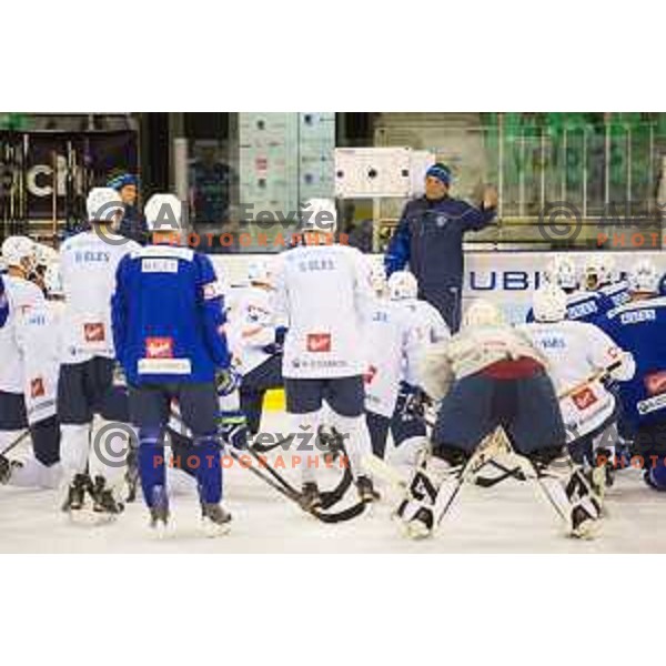 Matjaz Kopitar during training of Slovenian National Ice Hockey Team in Tivoli Hall, Ljubljana, Slovenia, on April 21, 2015