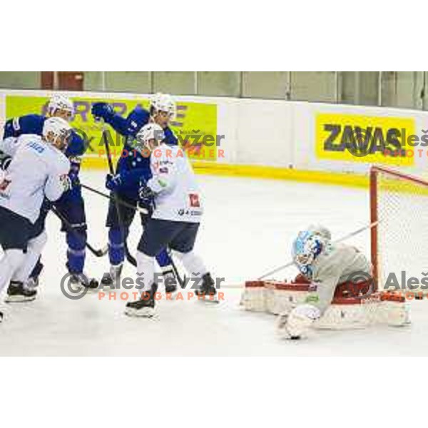 Luka Gracnar during training of Slovenian National Ice Hockey Team in Tivoli Hall, Ljubljana, Slovenia, on April 21, 2015