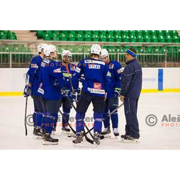 Matjaz Kopitar during training of Slovenian National Ice Hockey Team in Tivoli Hall, Ljubljana, Slovenia, on April 21, 2015
