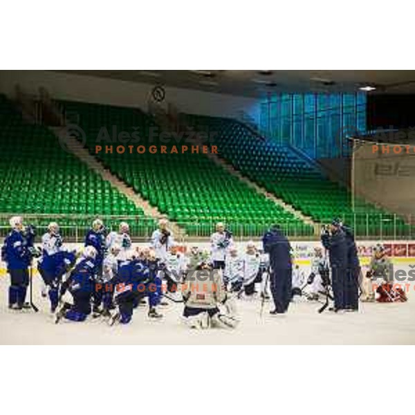Team Slovenia during training of Slovenian National Ice Hockey Team in Tivoli Hall, Ljubljana, Slovenia, on April 21, 2015