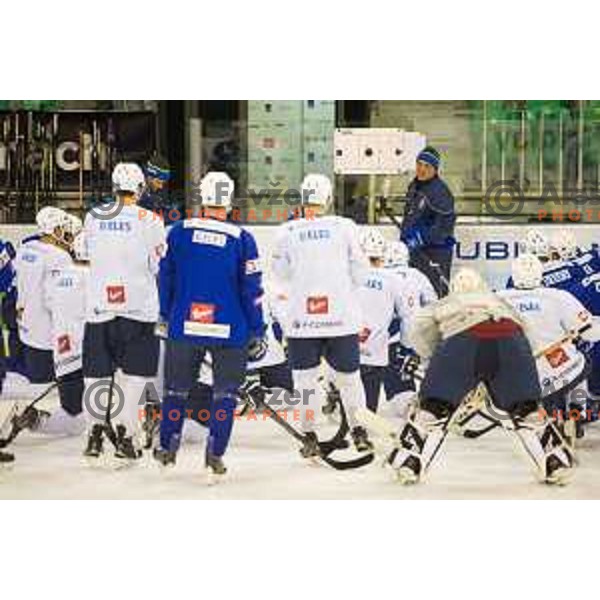 Matjaz Kopitar during training of Slovenian National Ice Hockey Team in Tivoli Hall, Ljubljana, Slovenia, on April 21, 2015