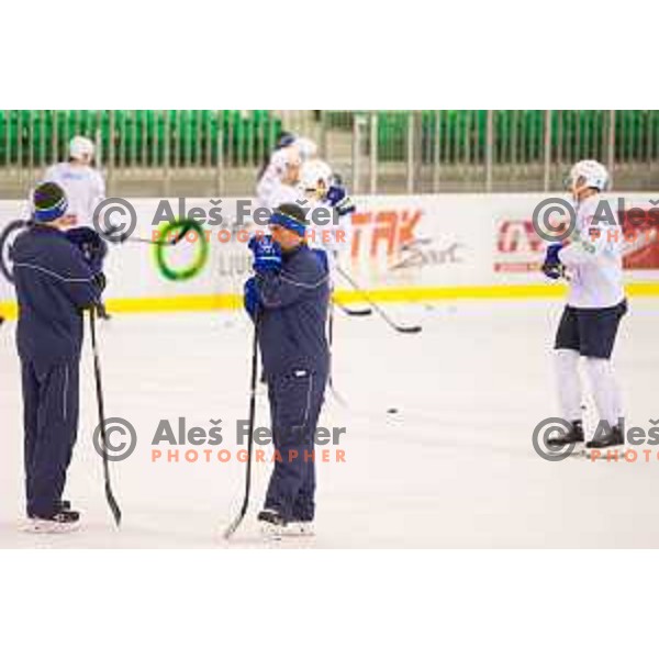Matjaz Kopitar during training of Slovenian National Ice Hockey Team in Tivoli Hall, Ljubljana, Slovenia, on April 21, 2015